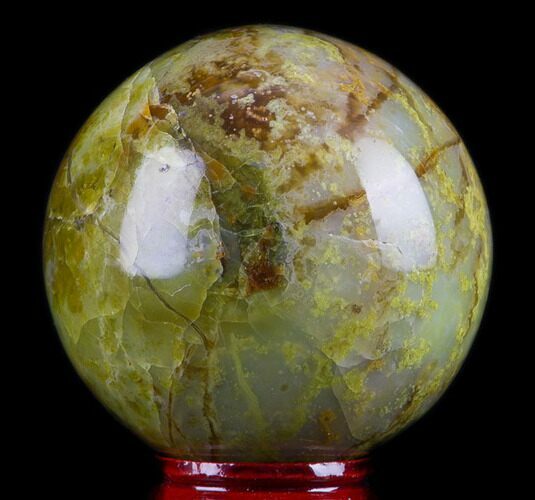 Polished Green Opal Sphere - Madagascar #78762